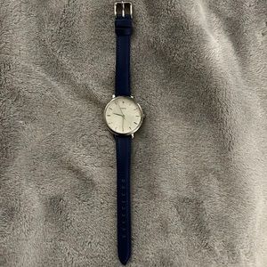 Silver Fossil Jacqueline Three-Hand Royal Blue Strap